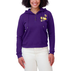WEAR by Erin Andrews Women's Waffle-Knit Pullover Hoodie - Minnesota Vikings Hoodies