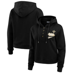 WEAR by Erin Andrews Women's Waffle-Knit Pullover Hoodie - New Orleans Saints Hoodies