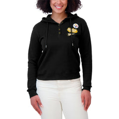 WEAR by Erin Andrews Women's Waffle-Knit Pullover Hoodie - Pittsburgh Steelers Hoodies