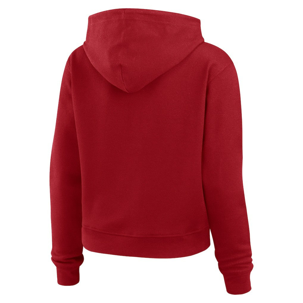 WEAR by Erin Andrews Women's Waffle-Knit Pullover Hoodie - San Francisco 49ers Hoodies
