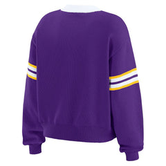 WEAR by Erin Andrews Women's Lace-Up Sweater - Minnesota Vikings
