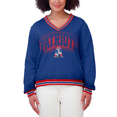 WEAR by Erin Andrews Women's Oversized Long Sleeve V-Neck Sweatshirt - New England Patriots Sweatshirts