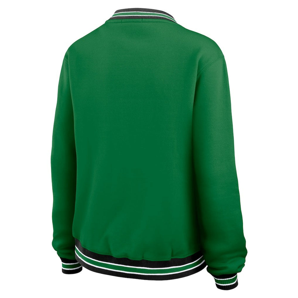 WEAR by Erin Andrews Women's Oversized Long Sleeve V-Neck Sweatshirt - New York Jets Sweatshirts