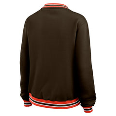 WEAR by Erin Andrews Women's Oversized Long Sleeve V-Neck Sweatshirt - Cleveland Browns Sweatshirts