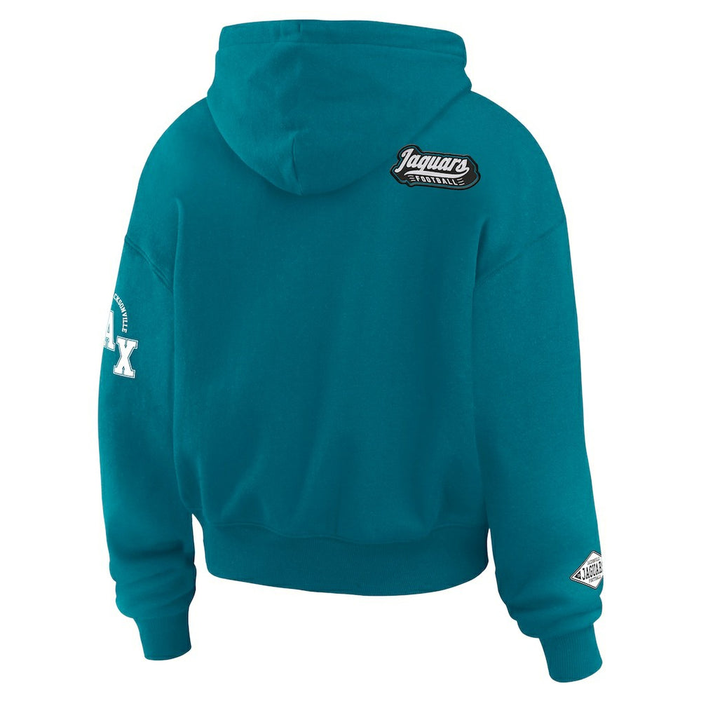 WEAR by Erin Andrews Women's Patch Quarter-Zip Pullover Hoodie - Jacksonville Jaguars Hoodies