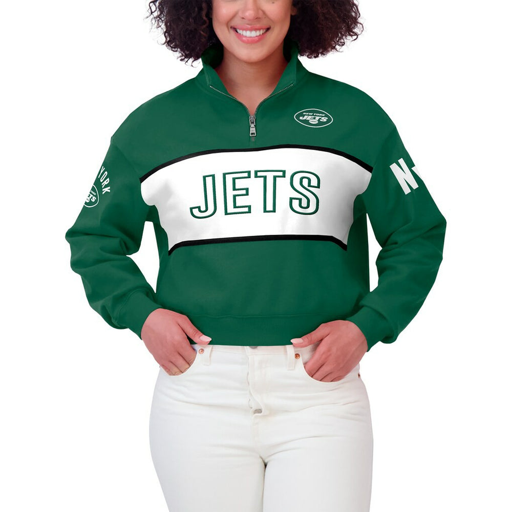 WEAR by Erin Andrews Women's Quarter-Zip Jacket - New York Jets Jackets