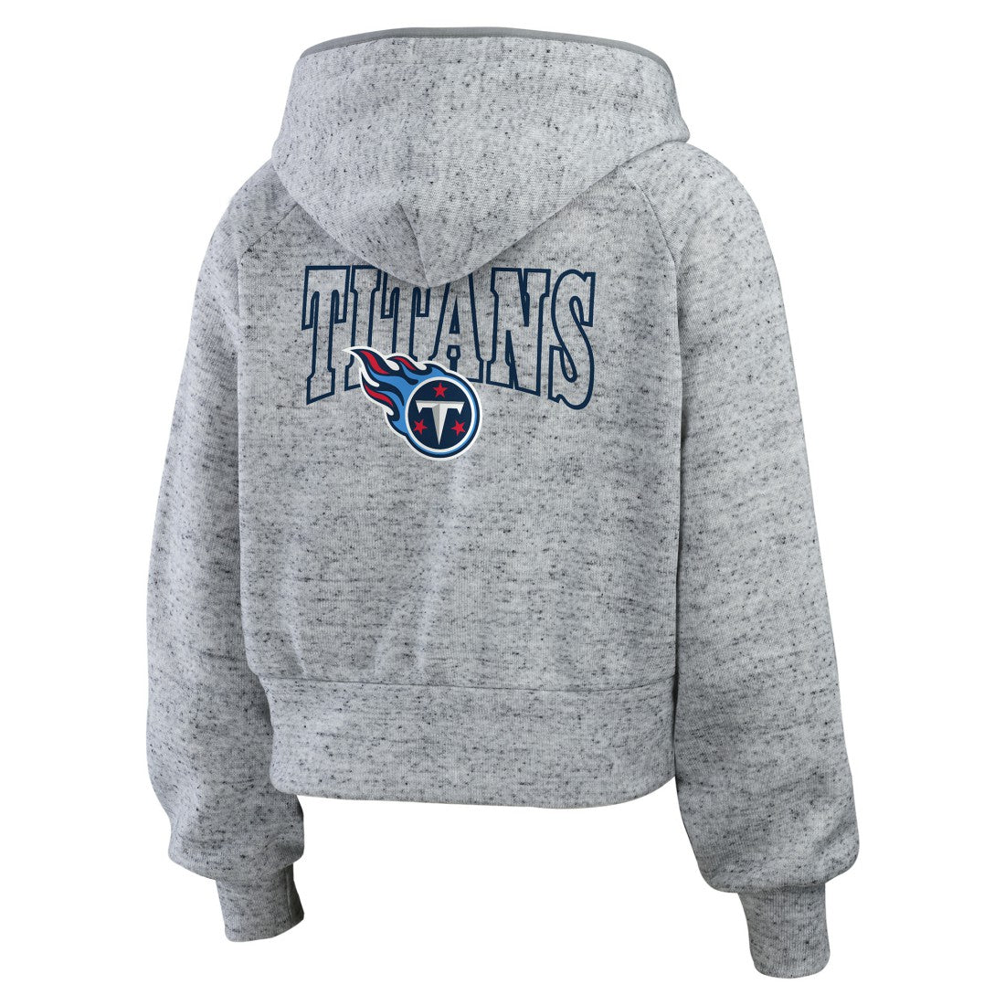 WEAR by Erin Andrews Women's Speckled Fleece Cropped Full-Zip Hoodie - Tennessee Titans Hoodies