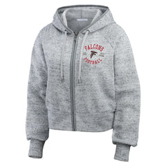 WEAR by Erin Andrews Women's Speckled Fleece Cropped Full-Zip Hoodie - Atlanta Falcons Hoodies