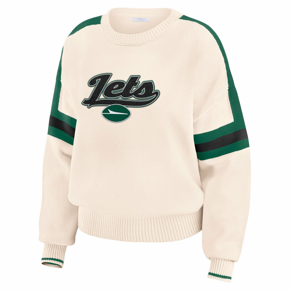 WEAR by Erin Andrews Women's Stripe Pullover Sweater - New York Jets Pullover