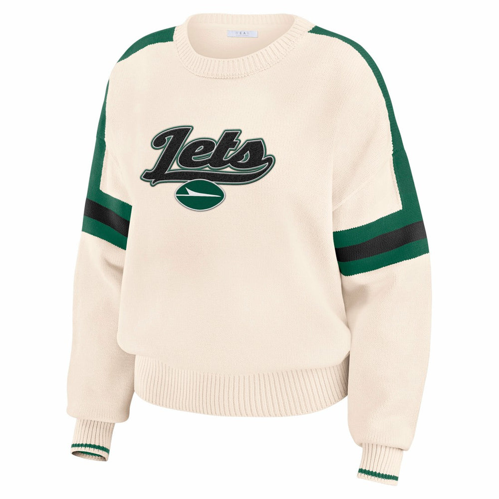 WEAR by Erin Andrews Women's Stripe Pullover Sweater - New York Jets Pullover