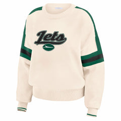 WEAR by Erin Andrews Women's Stripe Pullover Sweater - New York Jets Pullover