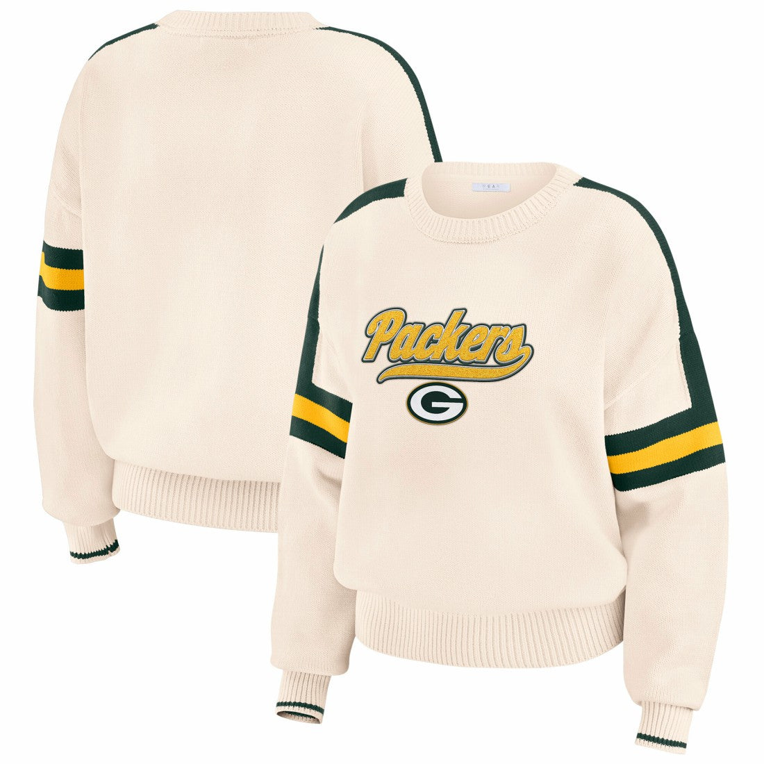 WEAR by Erin Andrews Women's Stripe Pullover Sweater - Green Bay Packers Pullover