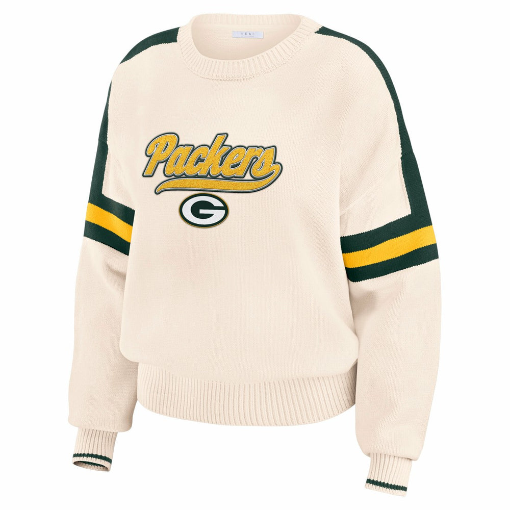 WEAR by Erin Andrews Women's Stripe Pullover Sweater - Green Bay Packers Pullover