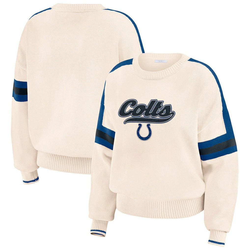 WEAR by Erin Andrews Women's Stripe Pullover Sweater - Indianapolis Colts Pullover
