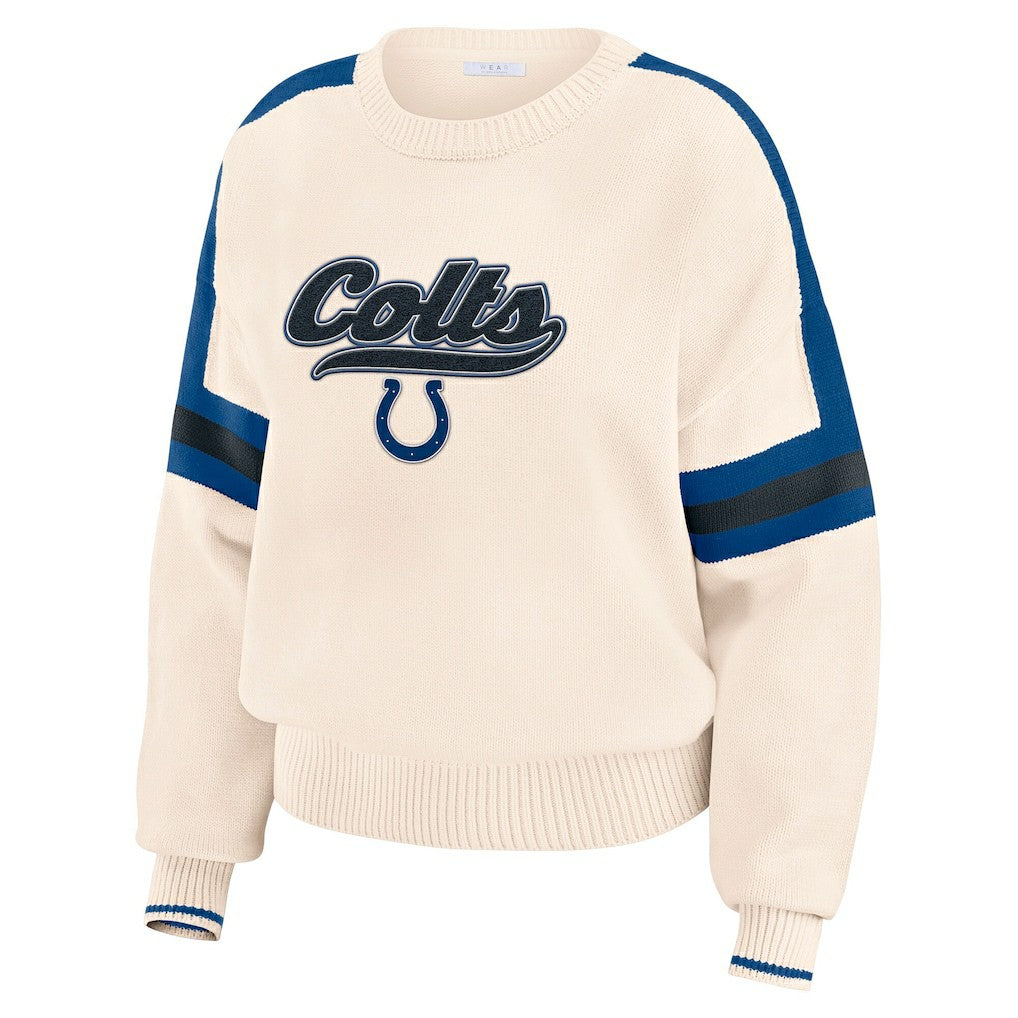 WEAR by Erin Andrews Women's Stripe Pullover Sweater - Indianapolis Colts Pullover
