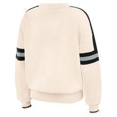 WEAR by Erin Andrews Women's Stripe Pullover Sweater - Las Vegas Raiders Pullover