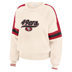 WEAR by Erin Andrews Women's Stripe Pullover Sweater - San Francisco 49ers Pullover