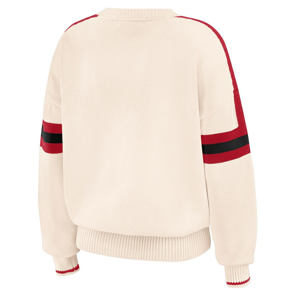 WEAR by Erin Andrews Women's Stripe Pullover Sweater - San Francisco 49ers Pullover