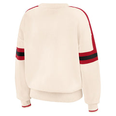 WEAR by Erin Andrews Women's Stripe Pullover Sweater - San Francisco 49ers Pullover