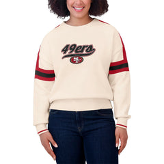 WEAR by Erin Andrews Women's Stripe Pullover Sweater - San Francisco 49ers Pullover