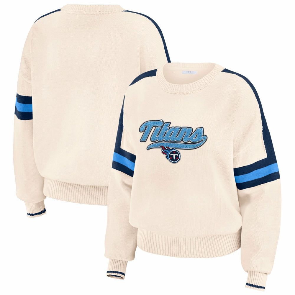 WEAR by Erin Andrews Women's Stripe Pullover Sweater - Tennessee Titans Pullover