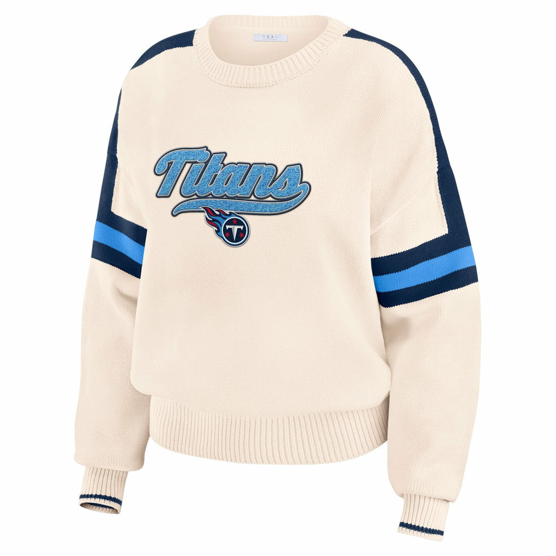 WEAR by Erin Andrews Women's Stripe Pullover Sweater - Tennessee Titans Pullover