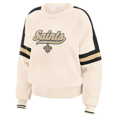 WEAR by Erin Andrews Women's Stripe Pullover Sweater - New Orleans Saints Pullover