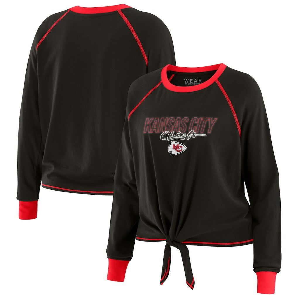 WEAR by Erin Andrews Women's Tie-Front Long Sleeve T-Shirt - Kansas City Chiefs T-shirts