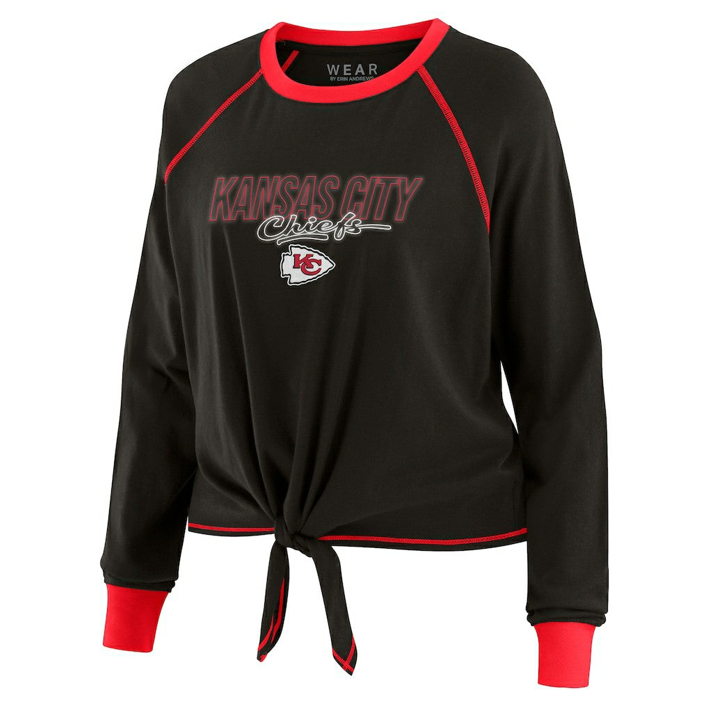 WEAR by Erin Andrews Women's Tie-Front Long Sleeve T-Shirt - Kansas City Chiefs T-shirts