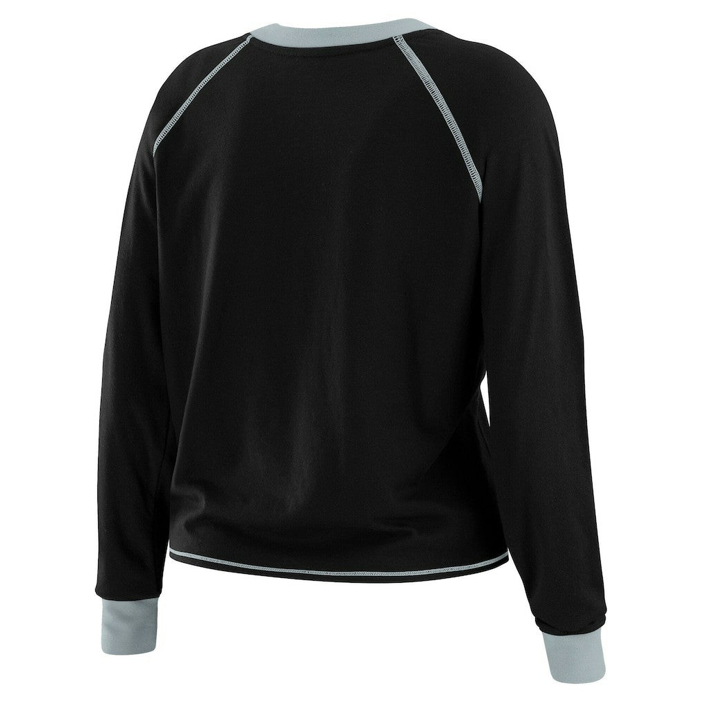 WEAR by Erin Andrews Women's Tie-Front Long Sleeve T-Shirt - Las Vegas Raiders T-shirts