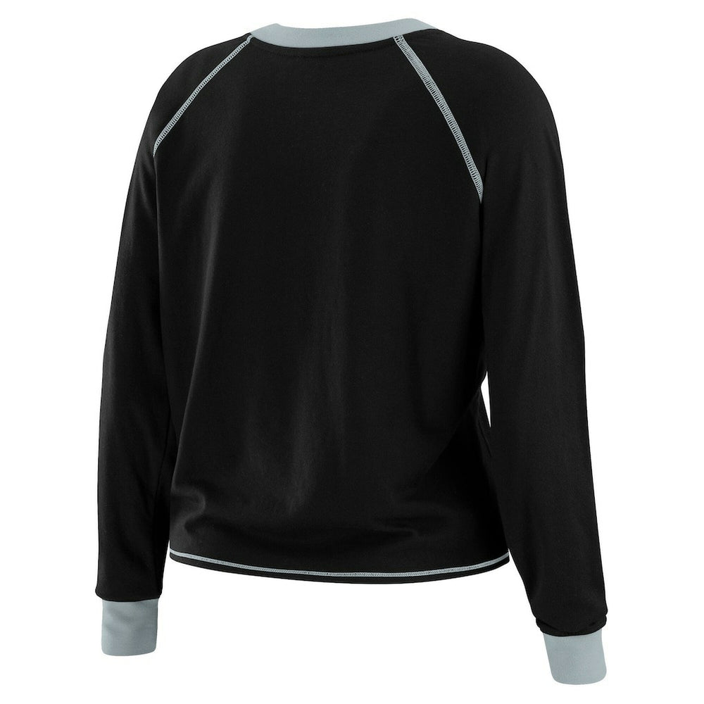 WEAR by Erin Andrews Women's Tie-Front Long Sleeve T-Shirt - Las Vegas Raiders T-shirts