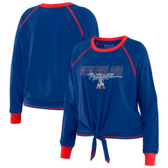 WEAR by Erin Andrews Women's Tie-Front Long Sleeve T-Shirt - New England Patriots T-shirts