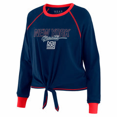 WEAR by Erin Andrews Women's Tie-Front Long Sleeve T-Shirt - New York Giants T-shirts