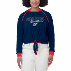 WEAR by Erin Andrews Women's Tie-Front Long Sleeve T-Shirt - New York Giants T-shirts