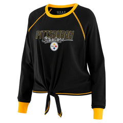 WEAR by Erin Andrews Women's Tie-Front Long Sleeve T-Shirt - Pittsburgh Steelers T-shirts