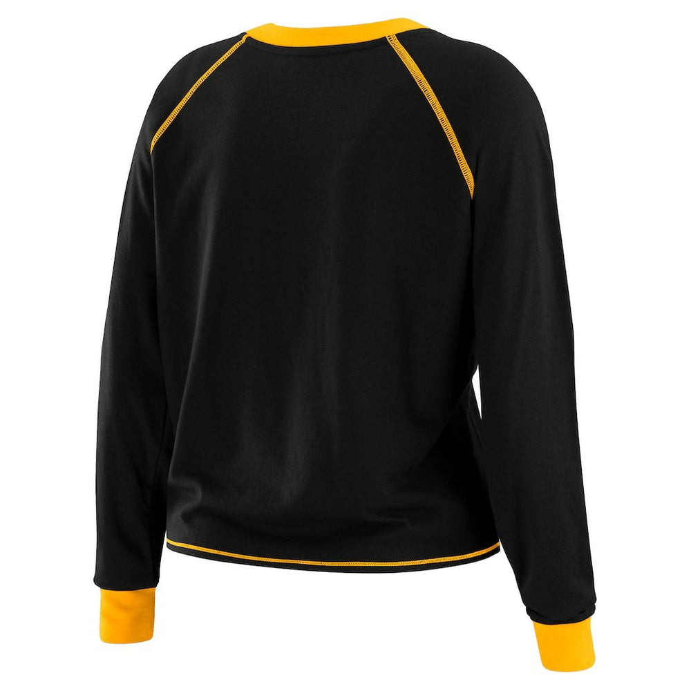 WEAR by Erin Andrews Women's Tie-Front Long Sleeve T-Shirt - Pittsburgh Steelers T-shirts