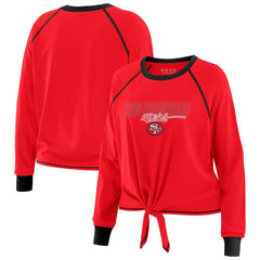 WEAR by Erin Andrews Women's Tie-Front Long Sleeve T-Shirt - San Francisco 49ers T-shirts