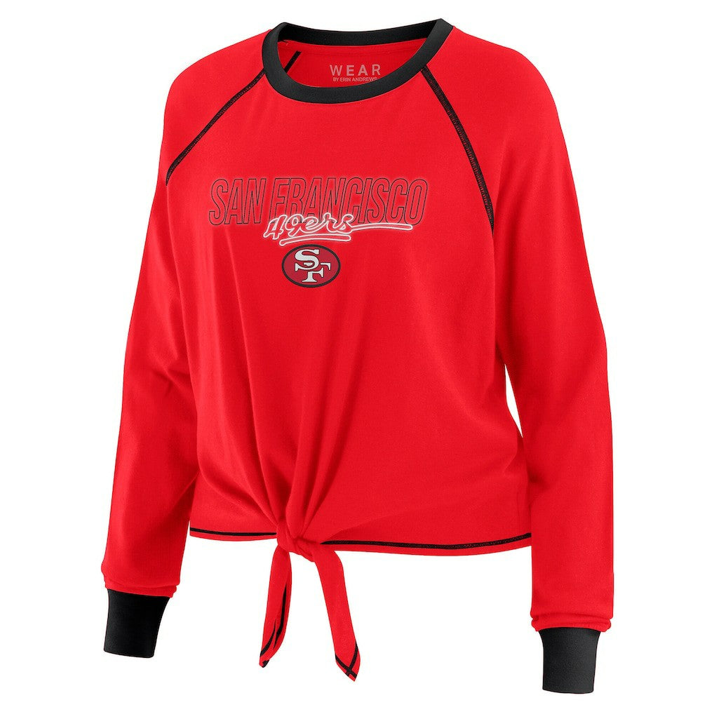 WEAR by Erin Andrews Women's Tie-Front Long Sleeve T-Shirt - San Francisco 49ers T-shirts