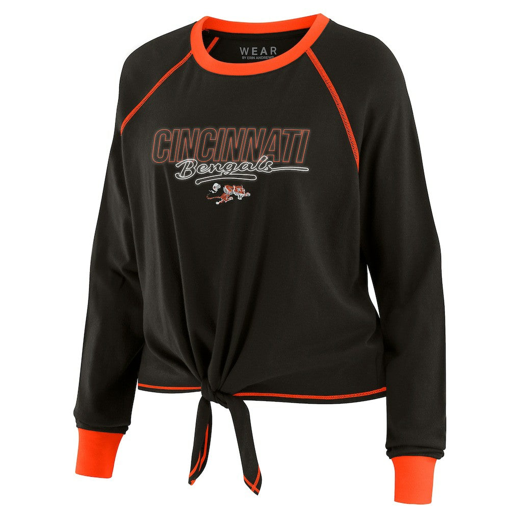 WEAR by Erin Andrews Women's Tie-Front Long Sleeve T-Shirt - Cincinnati Bengals T-shirts
