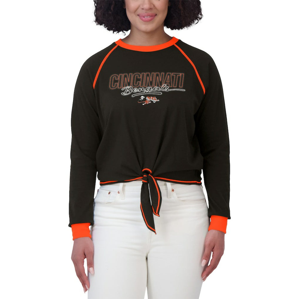 WEAR by Erin Andrews Women's Tie-Front Long Sleeve T-Shirt - Cincinnati Bengals T-shirts