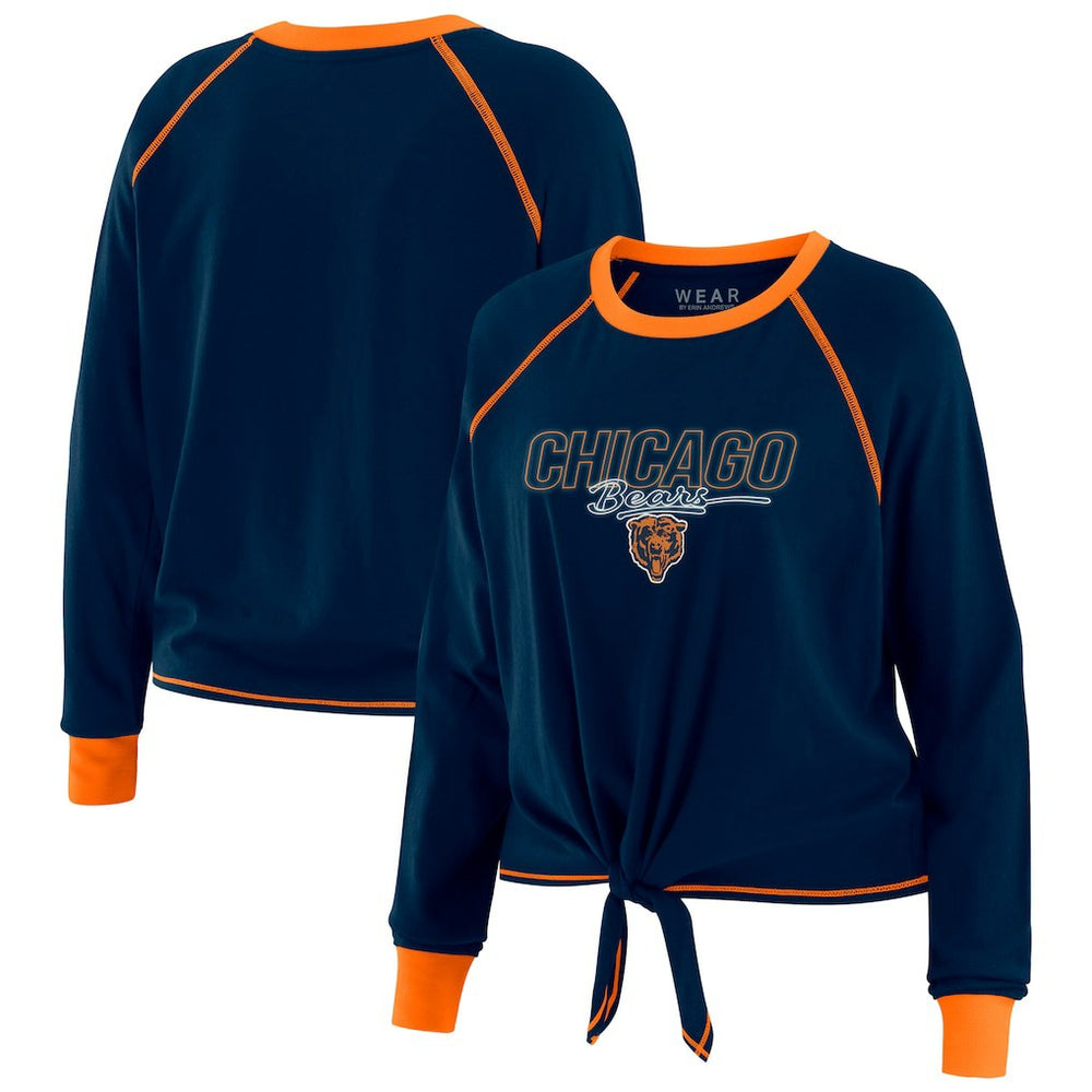 WEAR by Erin Andrews Women's Tie-Front Long Sleeve T-Shirt - Chicago Bears T-shirts