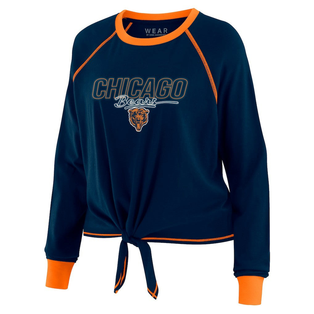 WEAR by Erin Andrews Women's Tie-Front Long Sleeve T-Shirt - Chicago Bears T-shirts