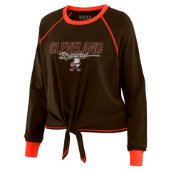 WEAR by Erin Andrews Women's Tie-Front Long Sleeve T-Shirt - Cleveland Browns T-shirts