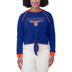 WEAR by Erin Andrews Women's Tie-Front Long Sleeve T-Shirt - Denver Broncos T-shirts
