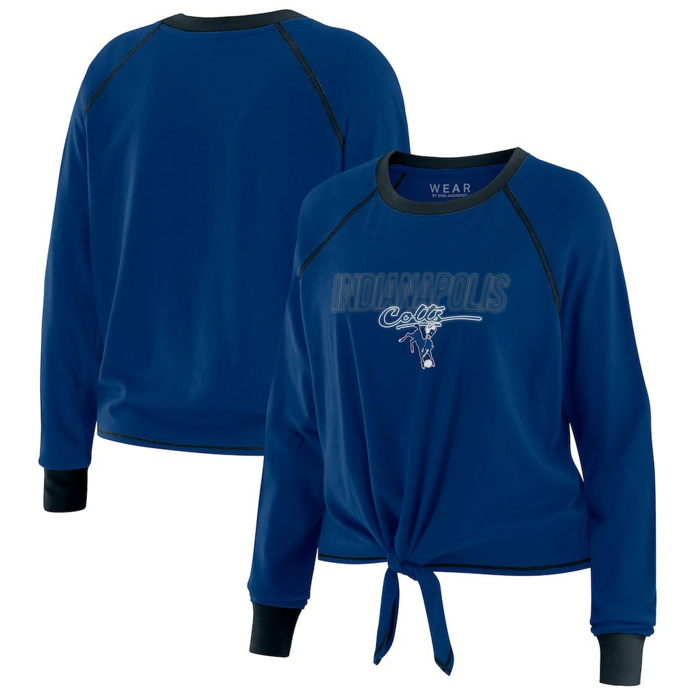 WEAR by Erin Andrews Women's Tie-Front Long Sleeve T-Shirt - Indianapolis Colts T-shirts