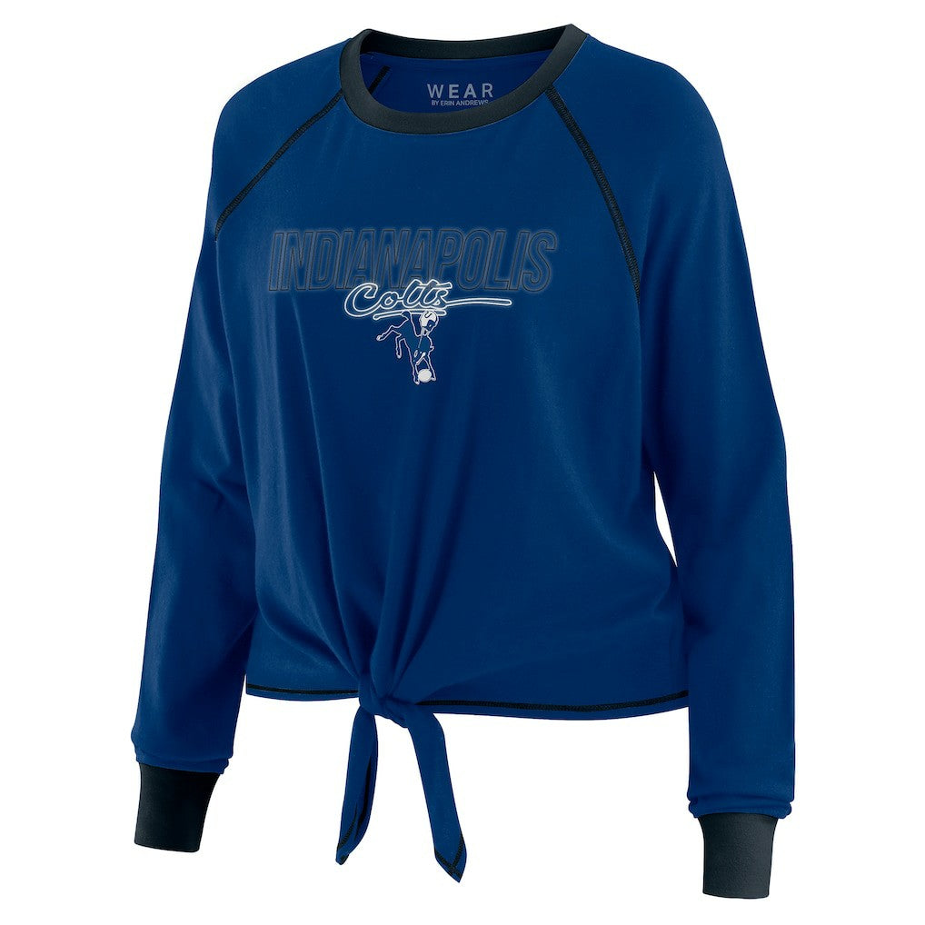 WEAR by Erin Andrews Women's Tie-Front Long Sleeve T-Shirt - Indianapolis Colts T-shirts
