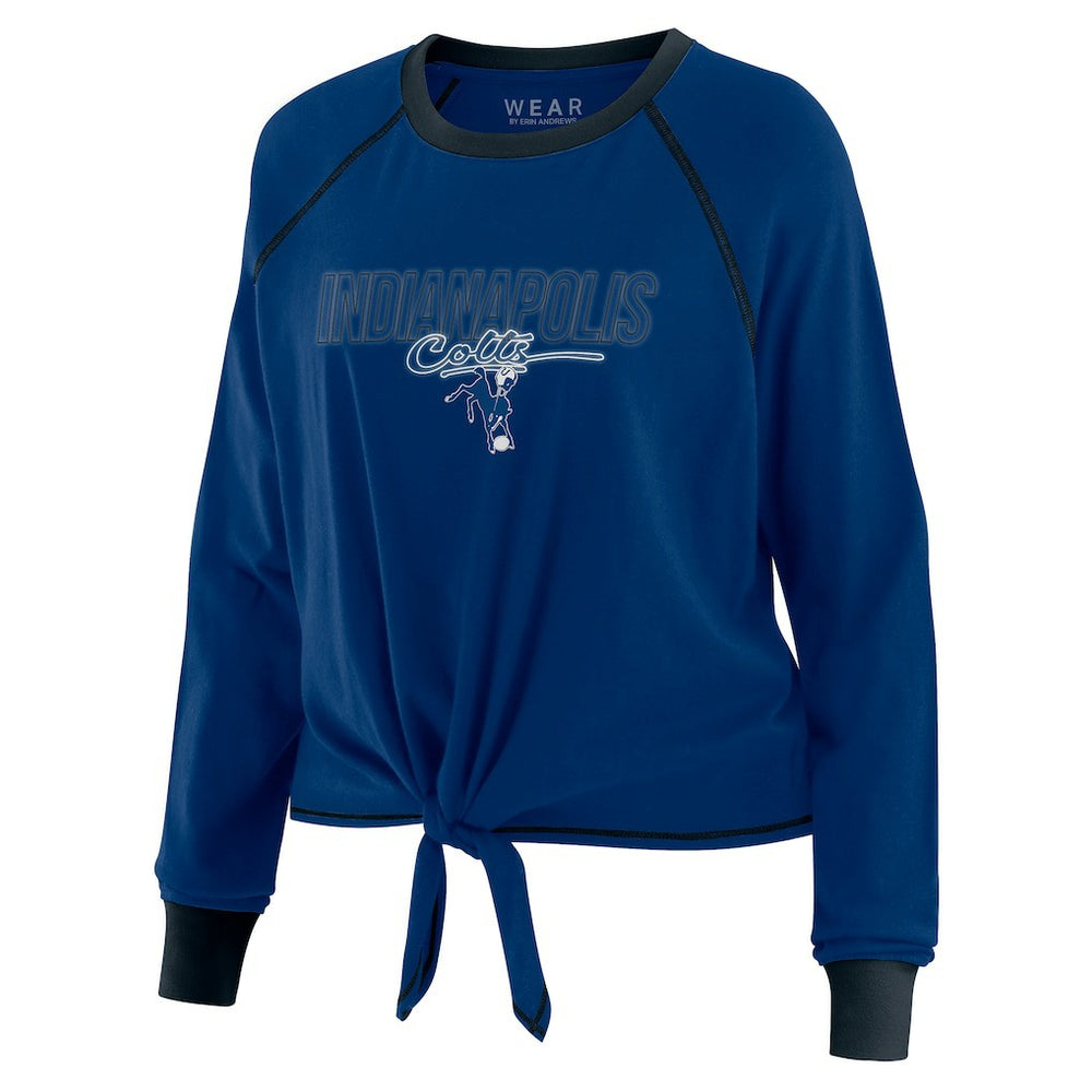 WEAR by Erin Andrews Women's Tie-Front Long Sleeve T-Shirt - Indianapolis Colts T-shirts