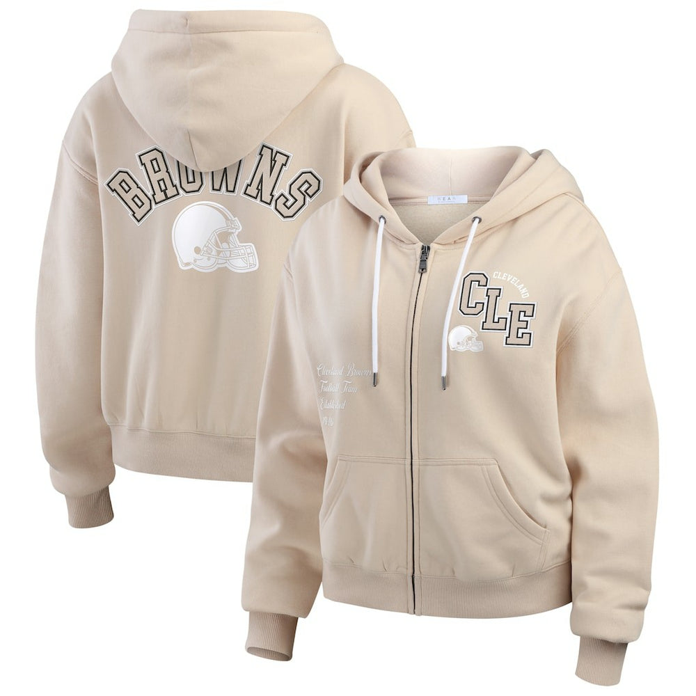 WEAR by Erin Andrews Women's Tonal Full-Zip Hoodie - Cleveland Browns Hoodies