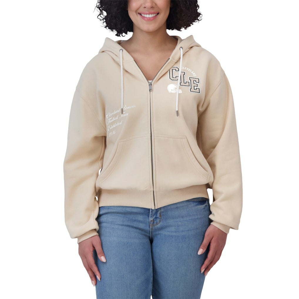 WEAR by Erin Andrews Women's Tonal Full-Zip Hoodie - Cleveland Browns Hoodies