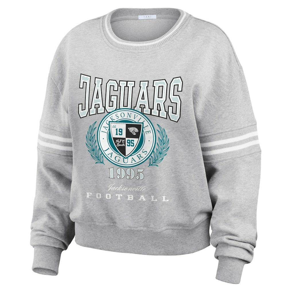 WEAR by Erin Andrews Women's Cropped Pullover Sweatshirt - Jacksonville Jaguars Pullover